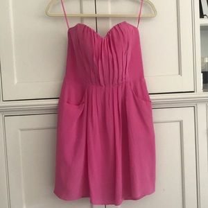 Rebecca Taylor pinks strapless silk dress